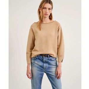 Nili Lotan Luka Scoop Neck Distressed Sweatshirt